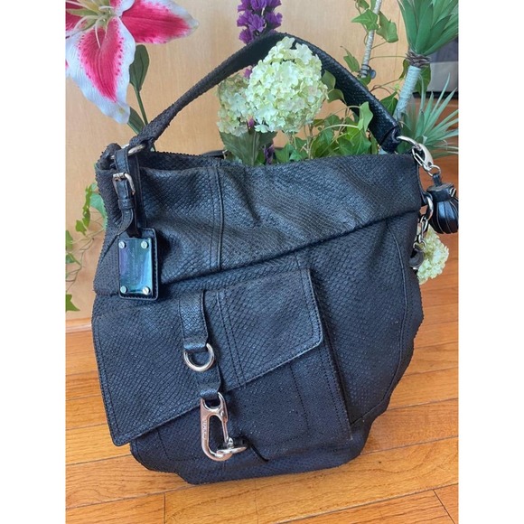L.A.M.B embossed outer pocket hobo bag purse (900 - Picture 1 of 10